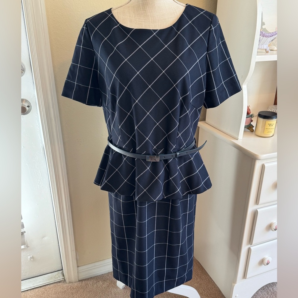 Alex Marie Navy Peplum Dress